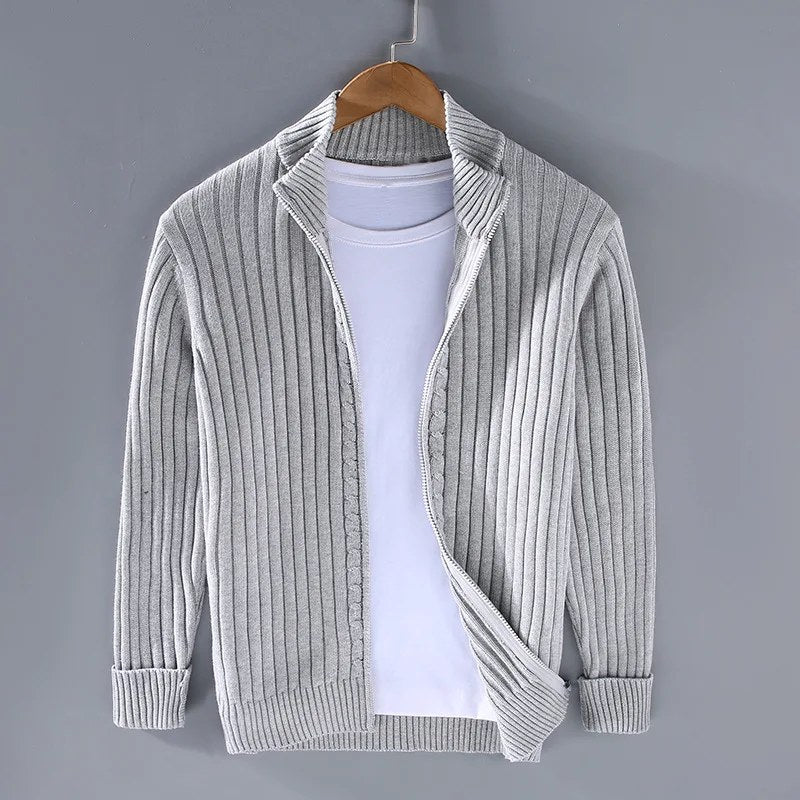 Jelle Knit Cardigan in Light Grey