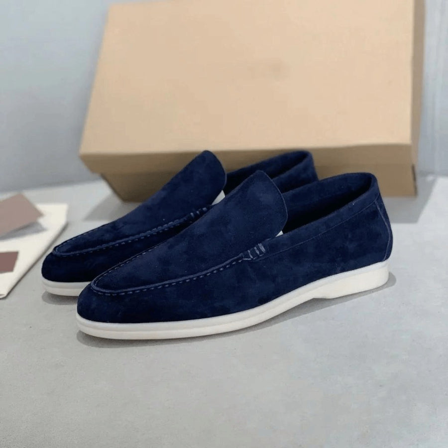 Jelle Leather Moccasins in Blue