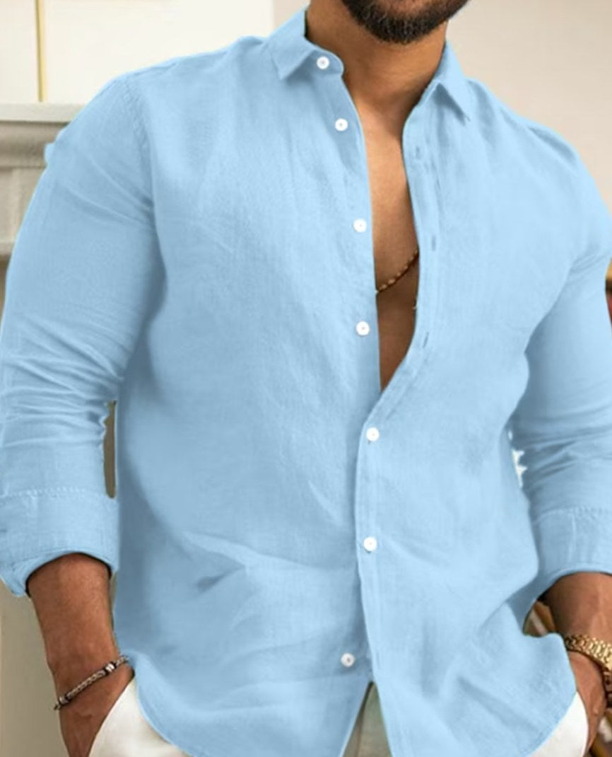 Jelle Linen Shirt in Blue