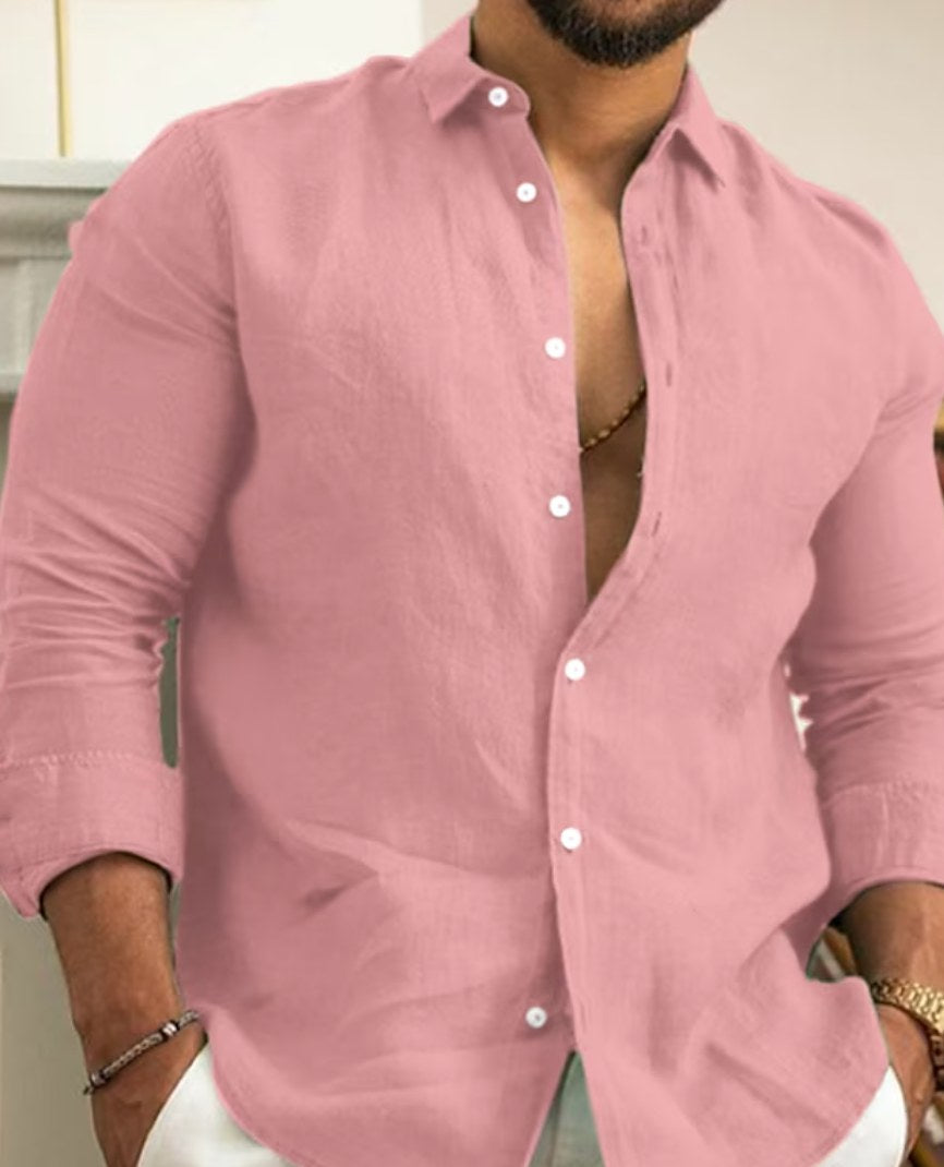Jelle Linen Shirt in Pink