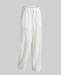 Jemima Casual Linen Trousers in White