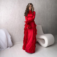 Jemima Elegant Maxi Dress with Long Sleeve and Ruffles