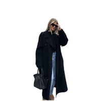 Jemima Elegant Trench Coat with Pockets in Black
