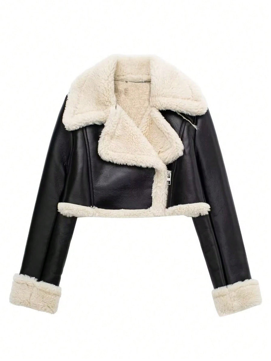 Jemima Jacket with Zip Front in Black