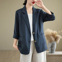 Jemima Linen Jacket in Navy