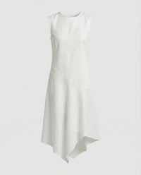 Jemima Linen Midi Dress in White