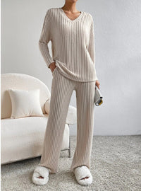 Jemima Set with V-Neck in Apricot