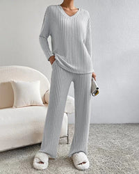 Jemima Set with V-Neck in Grey
