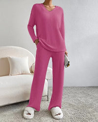 Jemima Set with V-Neck in Magenta