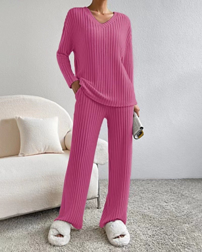 Jemima Set with V-Neck in Magenta