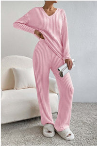 Jemima Set with V-Neck in Pink