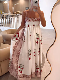 Jemima Women's Floral Print Square Neck Maxi Dress