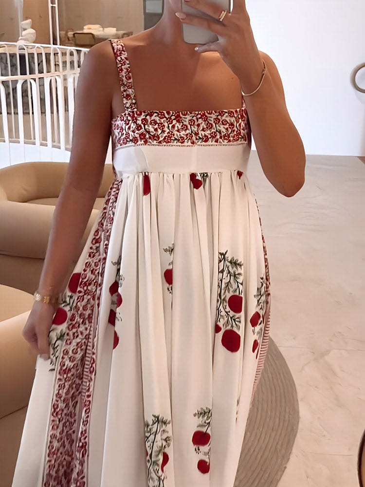 Jemima Women's Floral Print Square Neck Maxi Dress