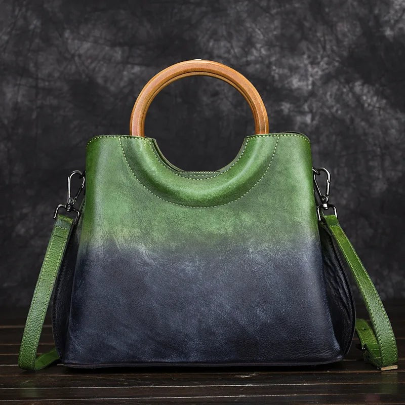 Jemma Leather Handbag in Emerald