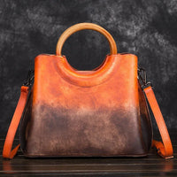 Jemma Leather Handbag in Fireside Orange