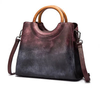 Jemma Leather Handbag in Sapphire Plum