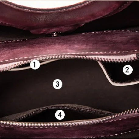 Jemma Leather Handbag in Sapphire Plum