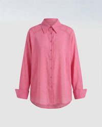 Jenna Casual Linen Blouse in Rosenrot