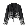 Jenna Elegant Blouse with Ruffles and Embroidery