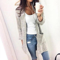 Jenna Knit Cardigan with Pockets in Grey