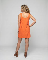 Jenna Linen Blend Mini Dress with Pockets