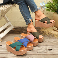 Jess Platform Wedge Sandal in Emerald