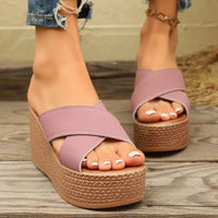 Jess Platform Wedge Sandal in Pink