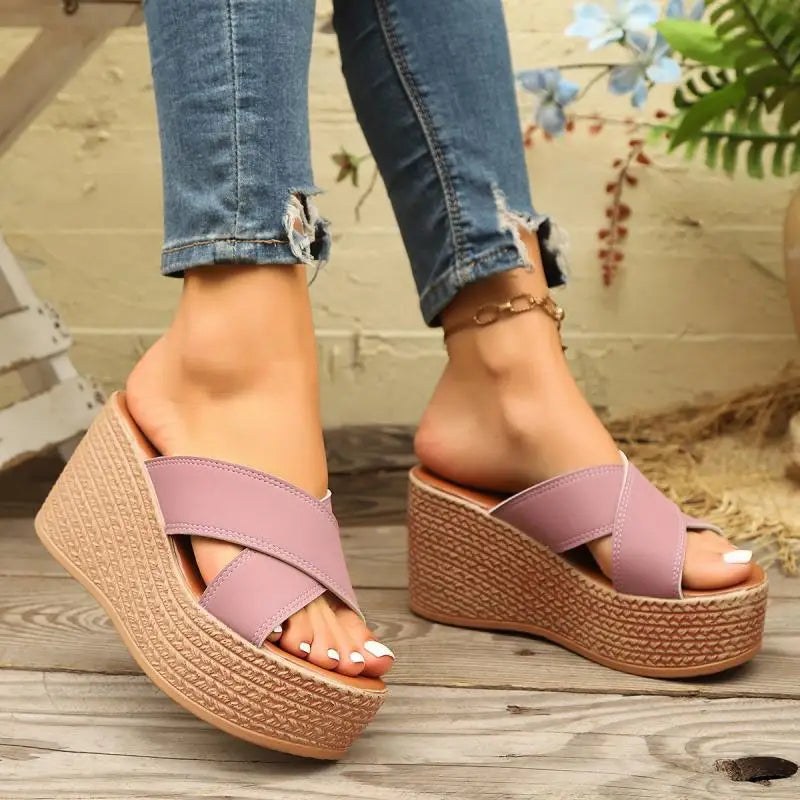 Jess Platform Wedge Sandal in Pink