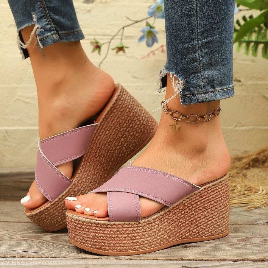 Jess Platform Wedge Sandal in Pink