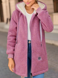 Jessa Casual Jacket with Pockets and Hood in Pink