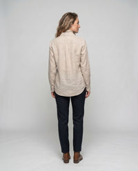 Jessa Casual Linen Blouse with Belted