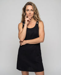 Jessa Casual Linen Dress with Sleeveless and Pockets