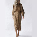 Jessa Elegant Dress with Long Sleeve and Puff Sleeve