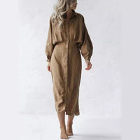 Jessa Elegant Dress with Long Sleeve and Puff Sleeve