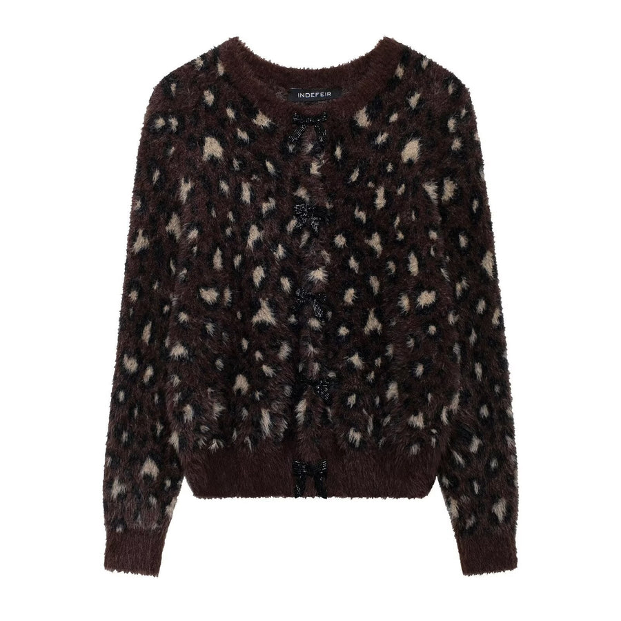Jessa Knit Cardigan in Animal Print