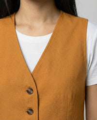 Jessa Linen Vest with V-Neck