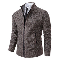 Joachim Comfortable Jacket with Zip Front in Coffee
