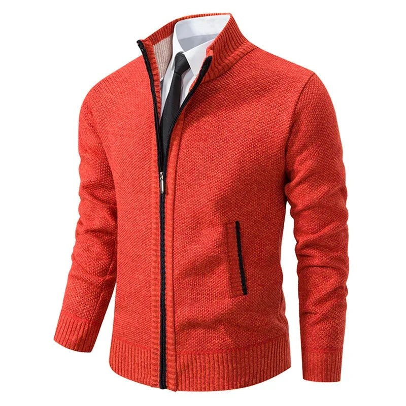 Joachim Comfortable Jacket with Zip Front in Orange