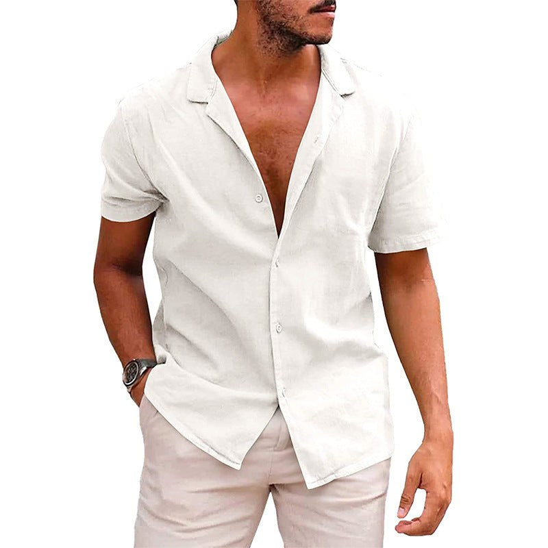 Joachim Linen Blend Shirt with Short Sleeve