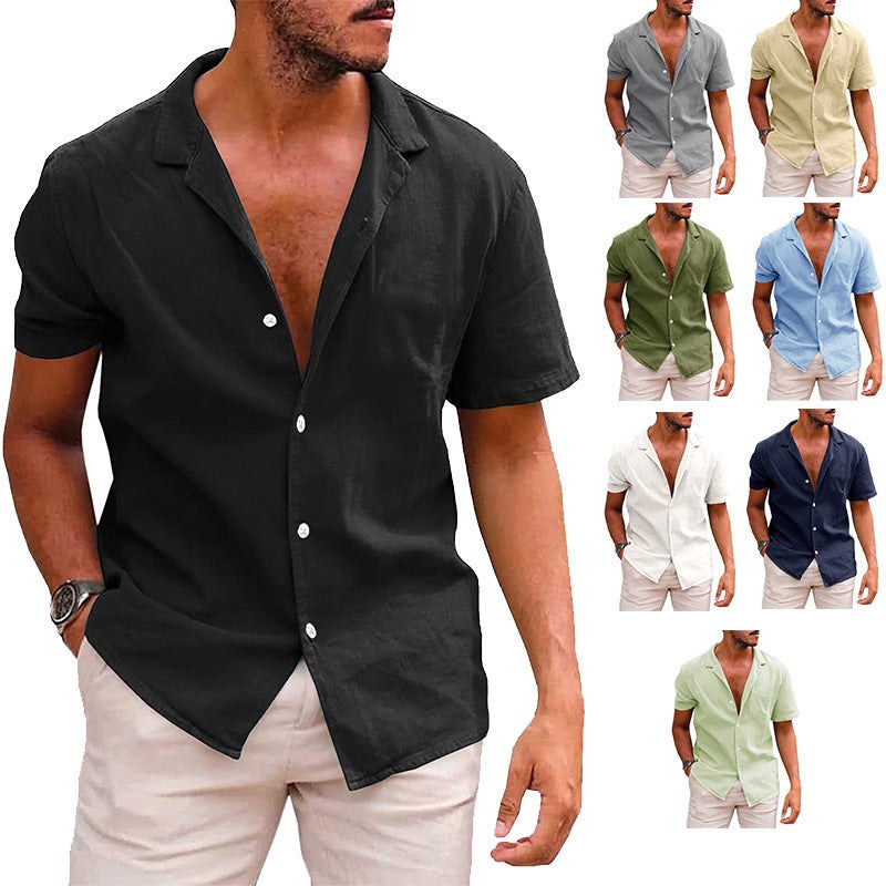 Joachim Linen Blend Shirt with Short Sleeve