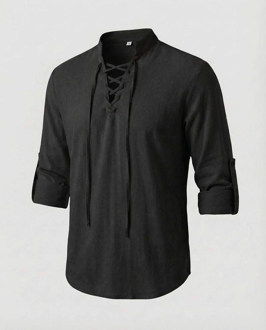 Joachim Linen Shirt in Black