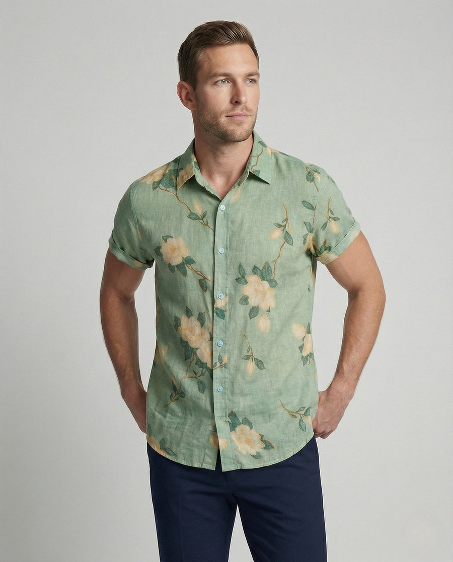 Joachim Linen Shirt with Short Sleeve