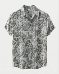 Joachim Linen Shirt with Short Sleeve in Grey
