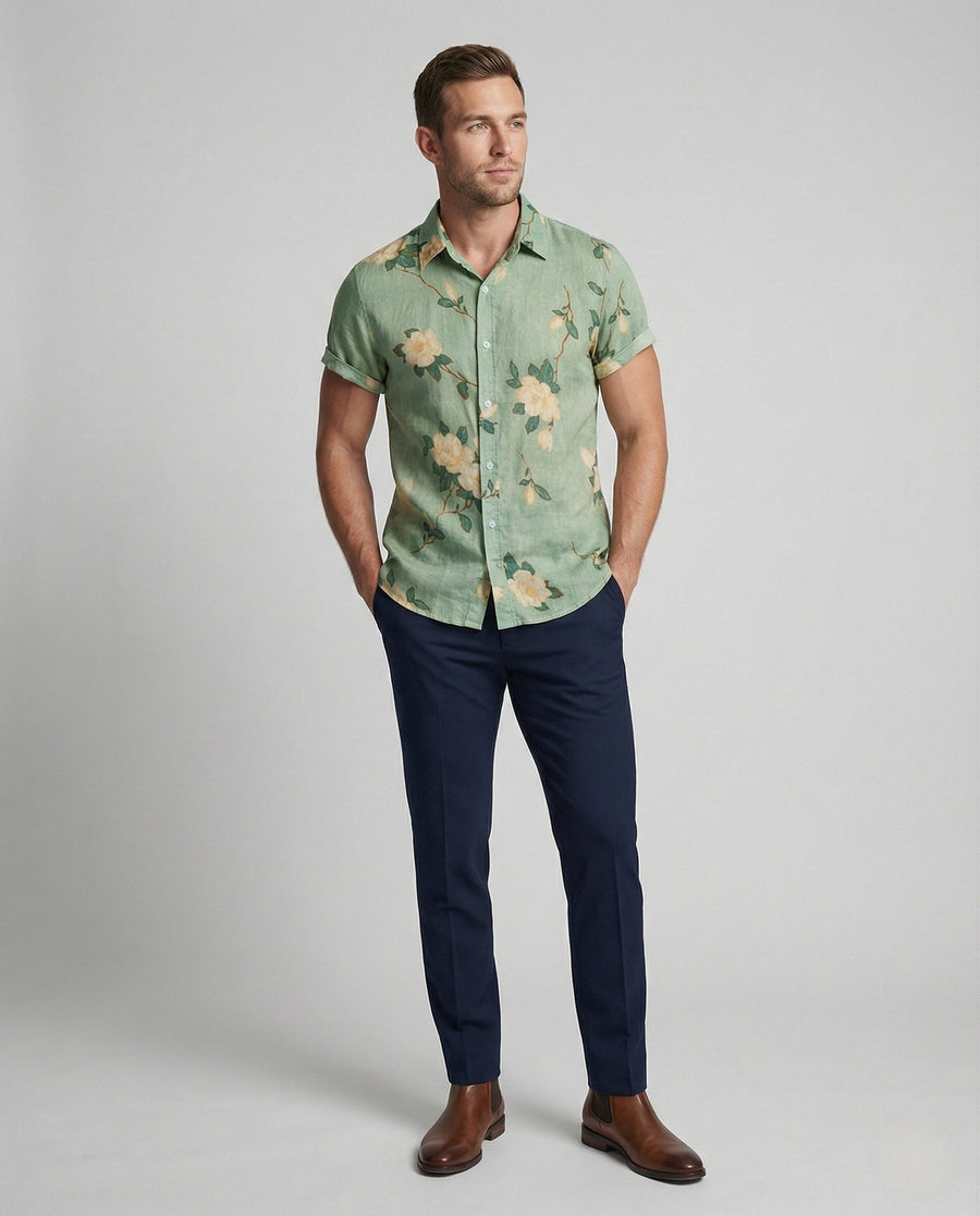 Joachim Linen Shirt with Short Sleeve