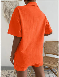 Joan Lightweight Linen Set with Chest Pocket in Light Blue