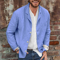 Joan Linen Jacket in Blue