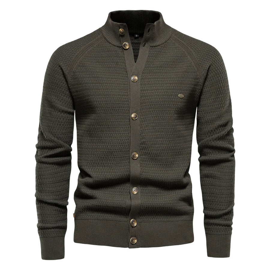 Jocelin | Men's Stand Collar Button Cardigan