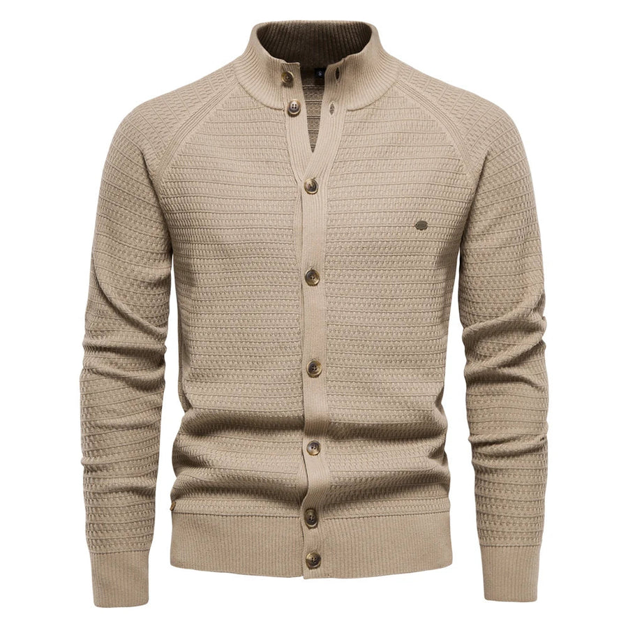 Jocelin | Men's Stand Collar Button Cardigan