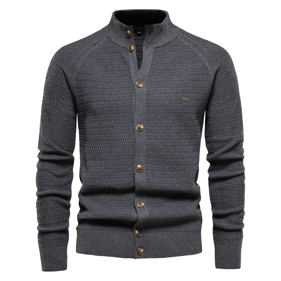 Jocelin | Men's Stand Collar Button Cardigan