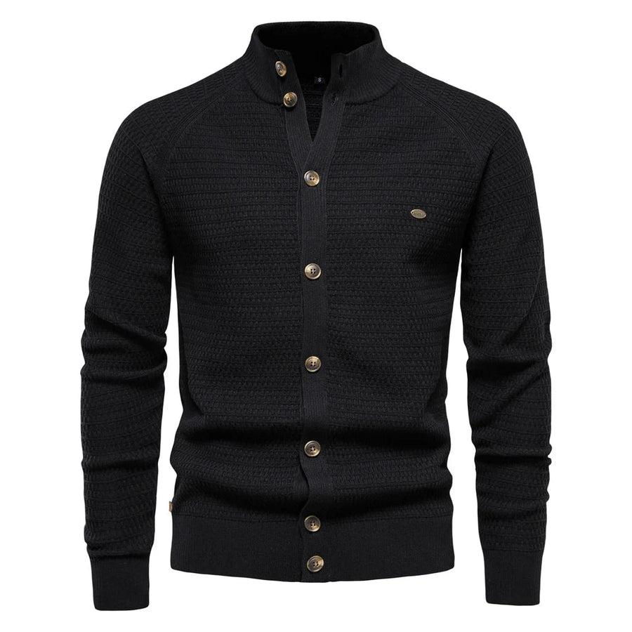 Jocelin | Men's Stand Collar Button Cardigan